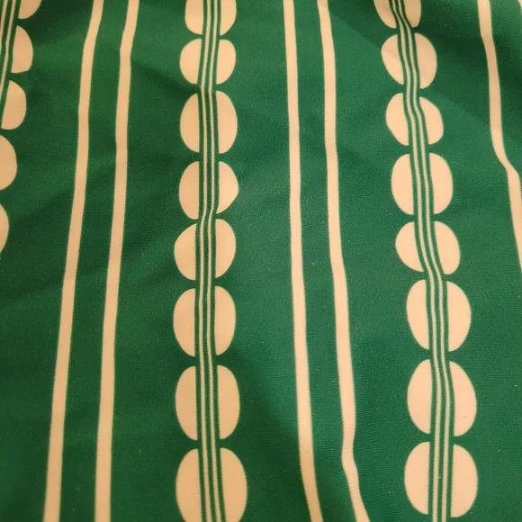 Kona Sol 2 Piece Bikini Green and White Retro Swimsuit Size Medium NWT - Picture 3 of 7